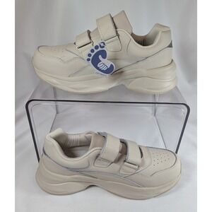 Ortorex Women Beige Hook and Loop Walking Sneakers Comfort Diabetic